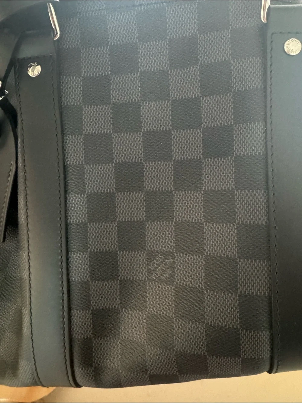 Louis Vuitton Black Damier Graphite Keepall Duffel with Top Handles